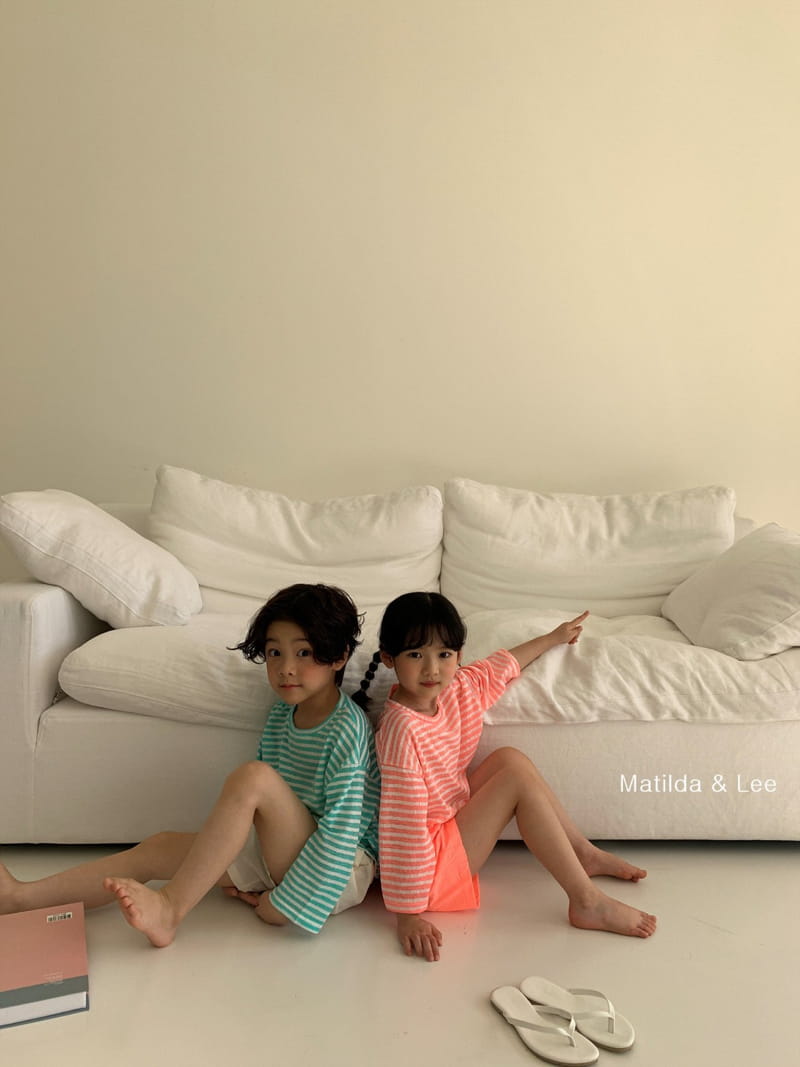 MATILDA & LEE - Korean Children Fashion - #Kfashion4kids - Summer Stripes Top Bottom Set - 10