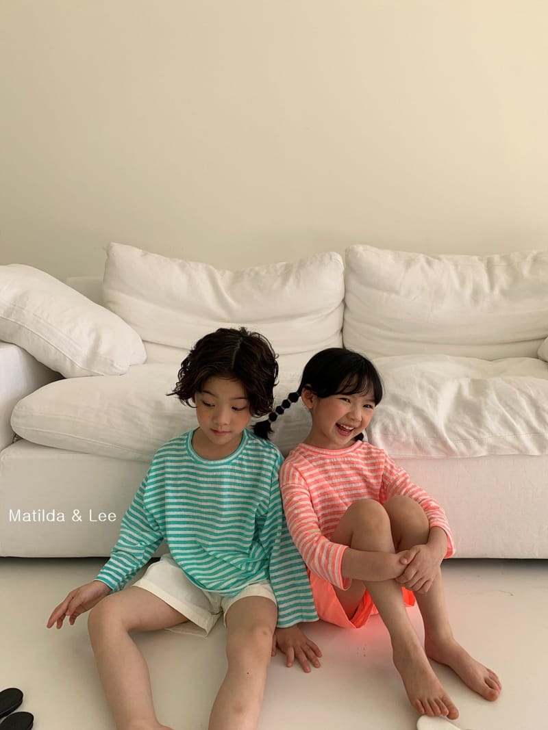 MATILDA & LEE - Korean Children Fashion - #Kfashion4kids - Summer Stripes Top Bottom Set - 11