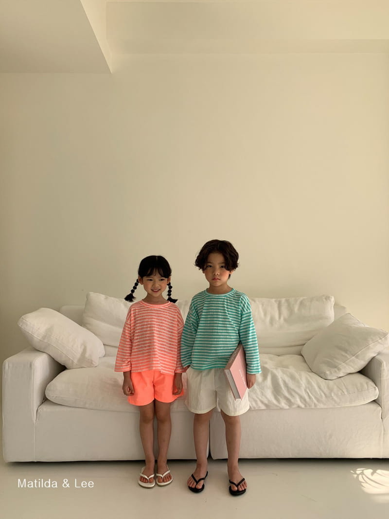 MATILDA & LEE - Korean Children Fashion - #Kfashion4kids - Summer Stripes Top Bottom Set - 2