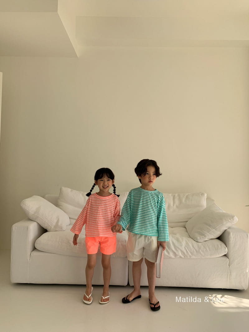 MATILDA & LEE - Korean Children Fashion - #Kfashion4kids - Summer Stripes Top Bottom Set - 8