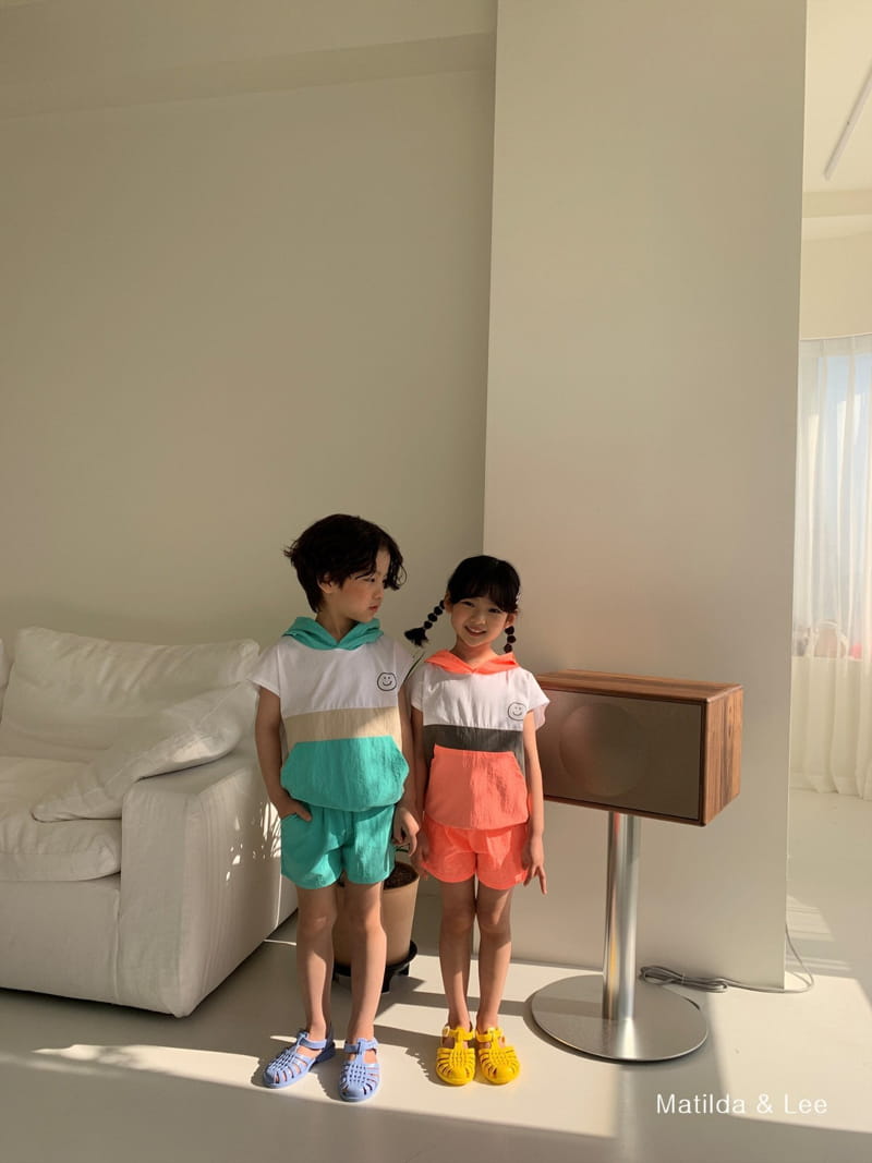 MATILDA & LEE - Korean Children Fashion - #Kfashion4kids - Smile Hoody Bottom Set - 10