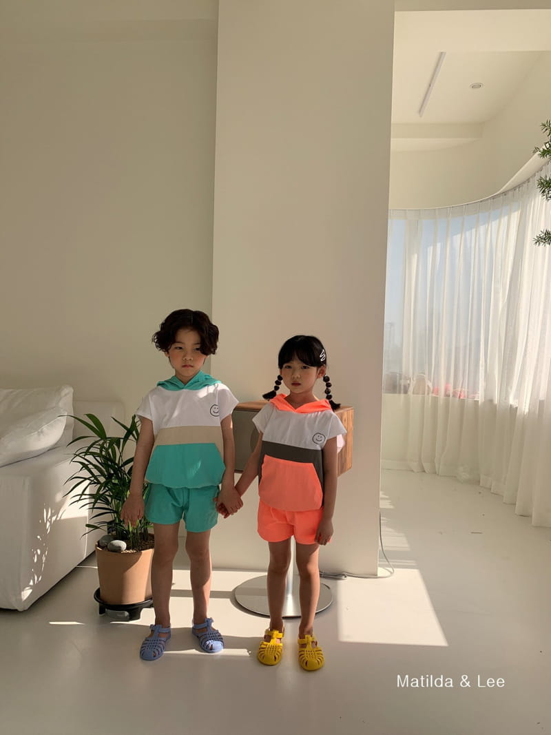 MATILDA & LEE - Korean Children Fashion - #Kfashion4kids - Smile Hoody Bottom Set - 6
