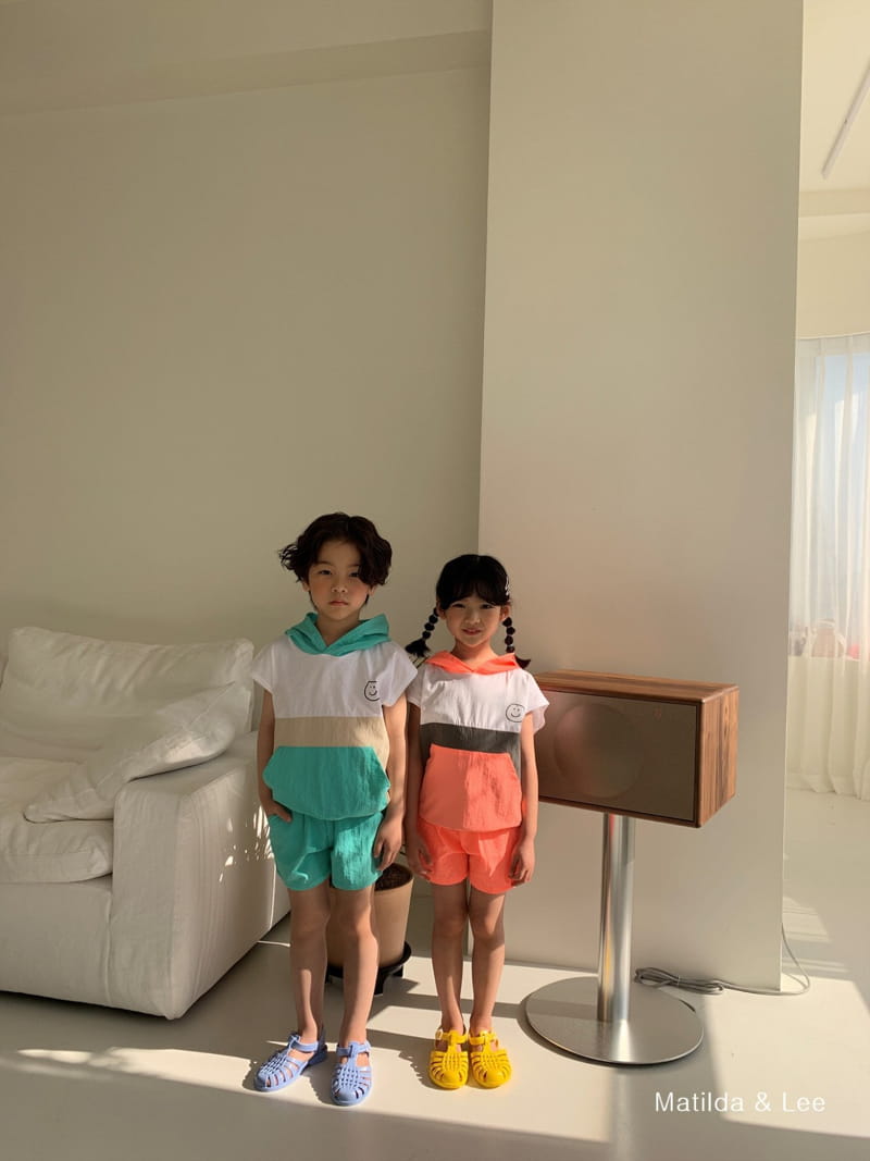 MATILDA & LEE - Korean Children Fashion - #Kfashion4kids - Smile Hoody Bottom Set - 9