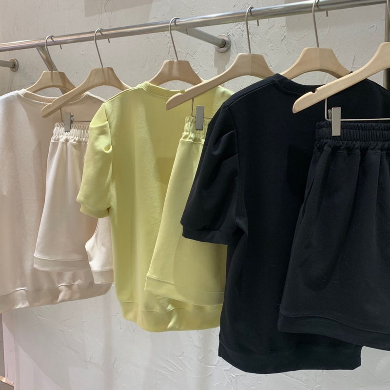 MERRY J - Korean Women Fashion - #Kfashion - Puff Top Shorts Set - 10