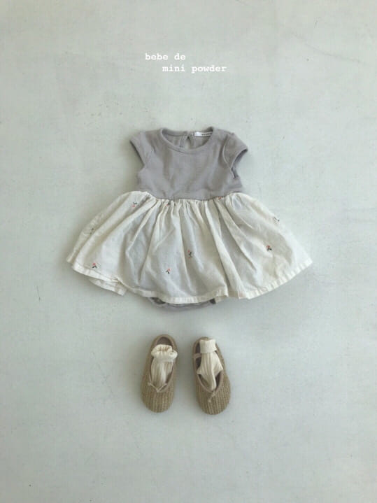 MINI POWDER - Korean Children Fashion - #Kfashion4kids - Tight Bending Embroidery Bodysuit - 10