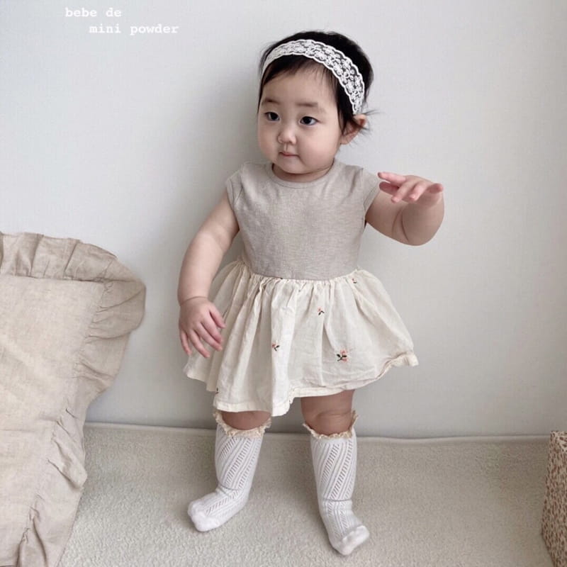 MINI POWDER - Korean Children Fashion - #Kfashion4kids - Tight Bending Embroidery Bodysuit - 11