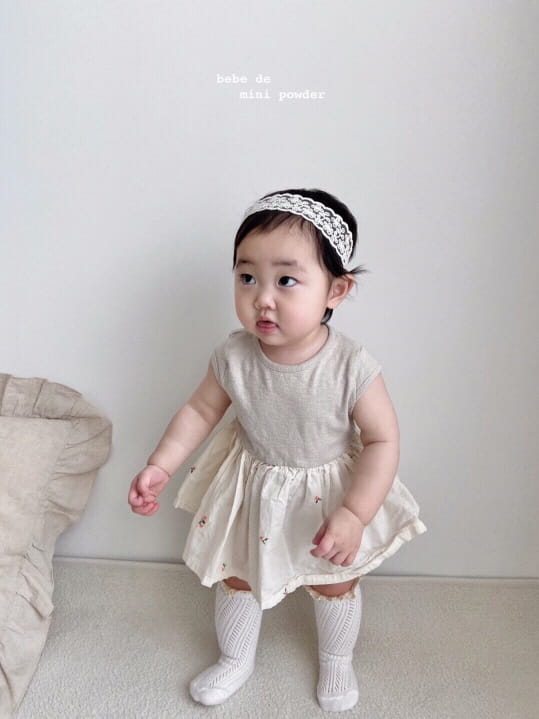 MINI POWDER - Korean Children Fashion - #Kfashion4kids - Tight Bending Embroidery Bodysuit - 2