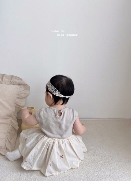 MINI POWDER - Korean Children Fashion - #Kfashion4kids - Tight Bending Embroidery Bodysuit - 3
