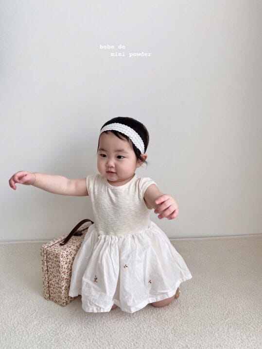 MINI POWDER - Korean Children Fashion - #Kfashion4kids - Tight Bending Embroidery Bodysuit - 6