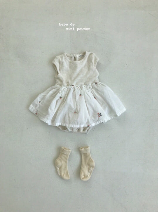 MINI POWDER - Korean Children Fashion - #Kfashion4kids - Tight Bending Embroidery Bodysuit - 9