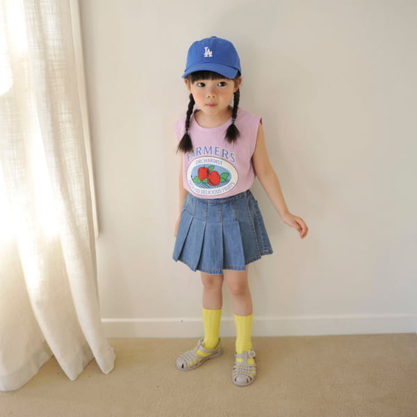 MOMO ANN - Korean Children Fashion - #Kfashion4kids - Denim Wrinkle Skirt Shorts - 4