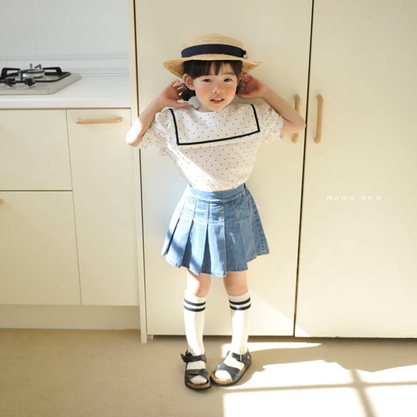 MOMO ANN - Korean Children Fashion - #Kfashion4kids - Dots Marine Blouse - 2