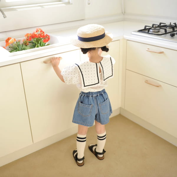 MOMO ANN - Korean Children Fashion - #Kfashion4kids - Dots Marine Blouse - 4