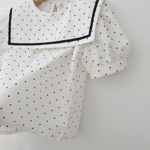 MOMO ANN - Korean Children Fashion - #Kfashion4kids - Dots Marine Blouse - 9