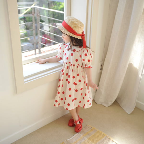 MOMO ANN - Korean Children Fashion - #Kfashion4kids - Dot Collar One-piece - 3