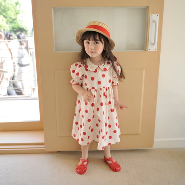 MOMO ANN - Korean Children Fashion - #Kfashion4kids - Dot Collar One-piece - 5