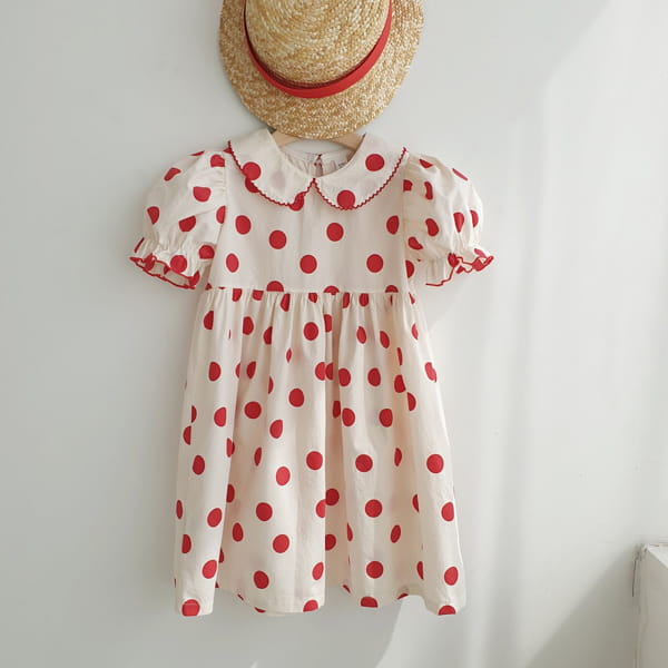 MOMO ANN - Korean Children Fashion - #Kfashion4kids - Dot Collar One-piece - 6