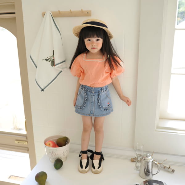 MOMO ANN - Korean Children Fashion - #Kfashion4kids - Cherry Denim Skirt Shorts - 6