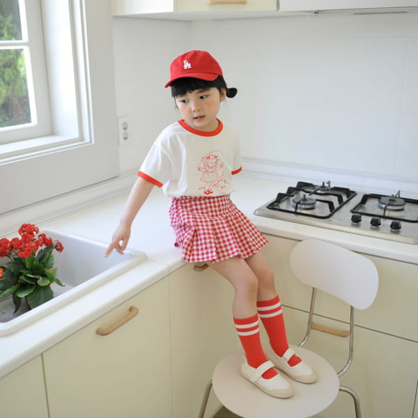 MOMO ANN - Korean Children Fashion - #Kfashion4kids - Check Wrinkle Skirt Shorts - 3