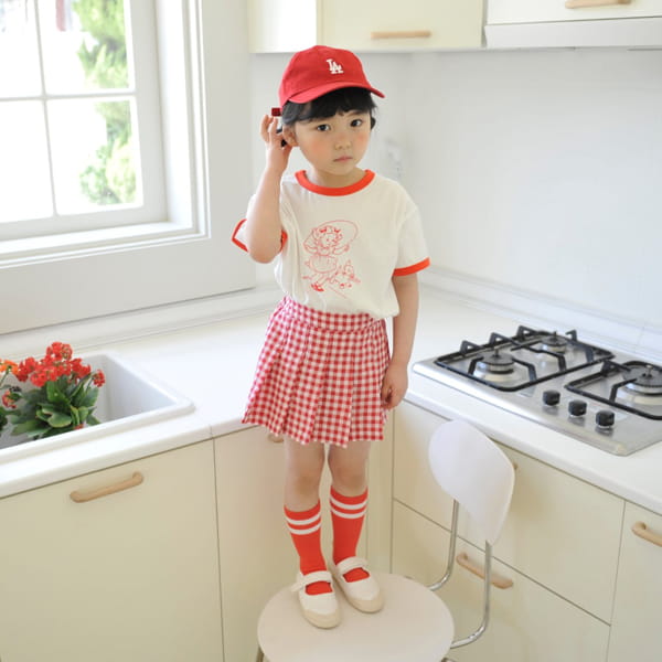 MOMO ANN - Korean Children Fashion - #Kfashion4kids - Check Wrinkle Skirt Shorts - 4