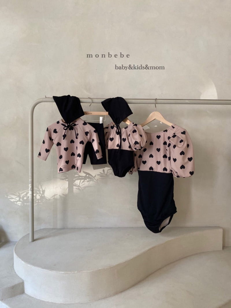 MONBEBE - Korean Children Fashion - #Kfashion4kids - Heart Girl Swim Wear with Mom