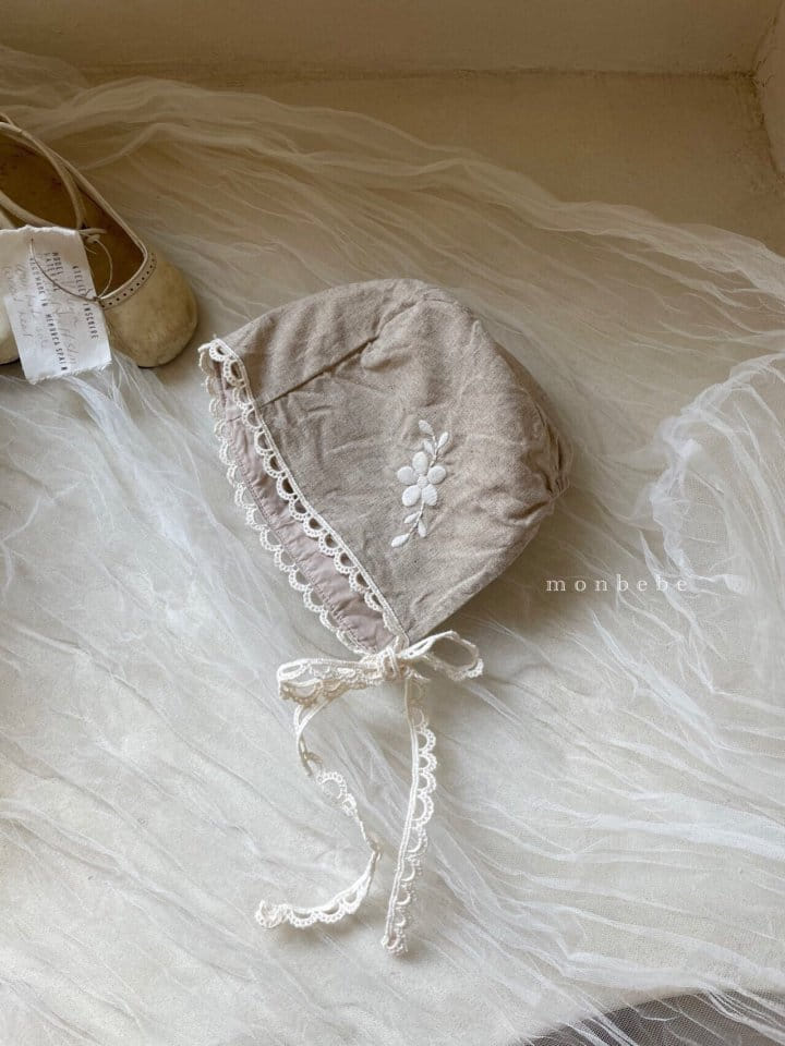 MONBEBE - Korean Children Fashion - #Kfashion4kids - Linen Embroidery Bonnet - 2
