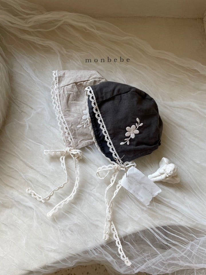MONBEBE - Korean Children Fashion - #Kfashion4kids - Linen Embroidery Bonnet - 5