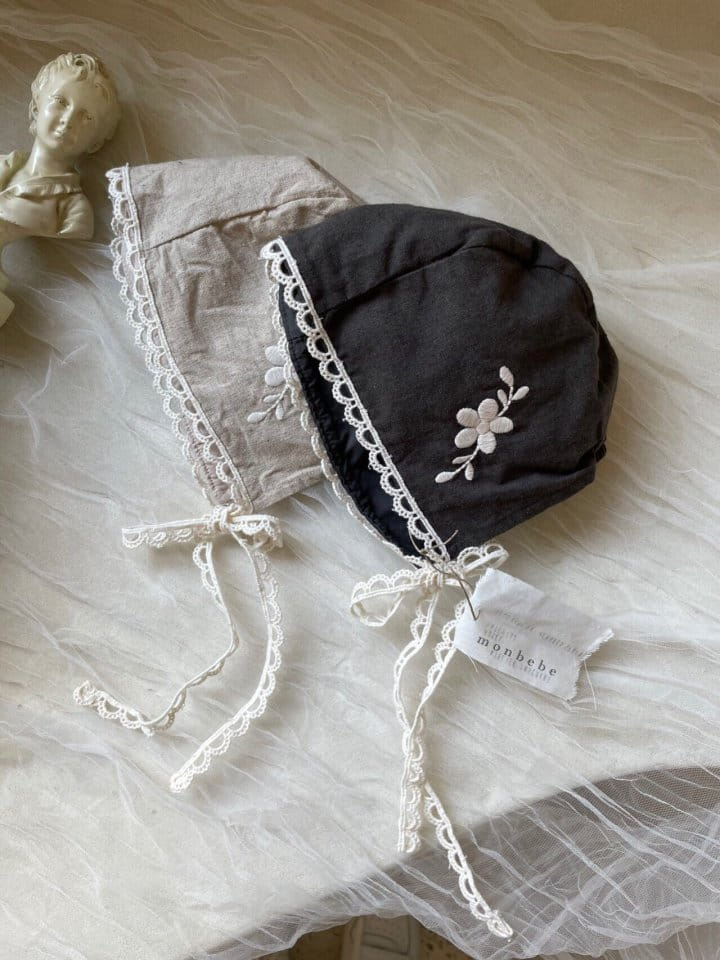MONBEBE - Korean Children Fashion - #Kfashion4kids - Linen Embroidery Bonnet - 6