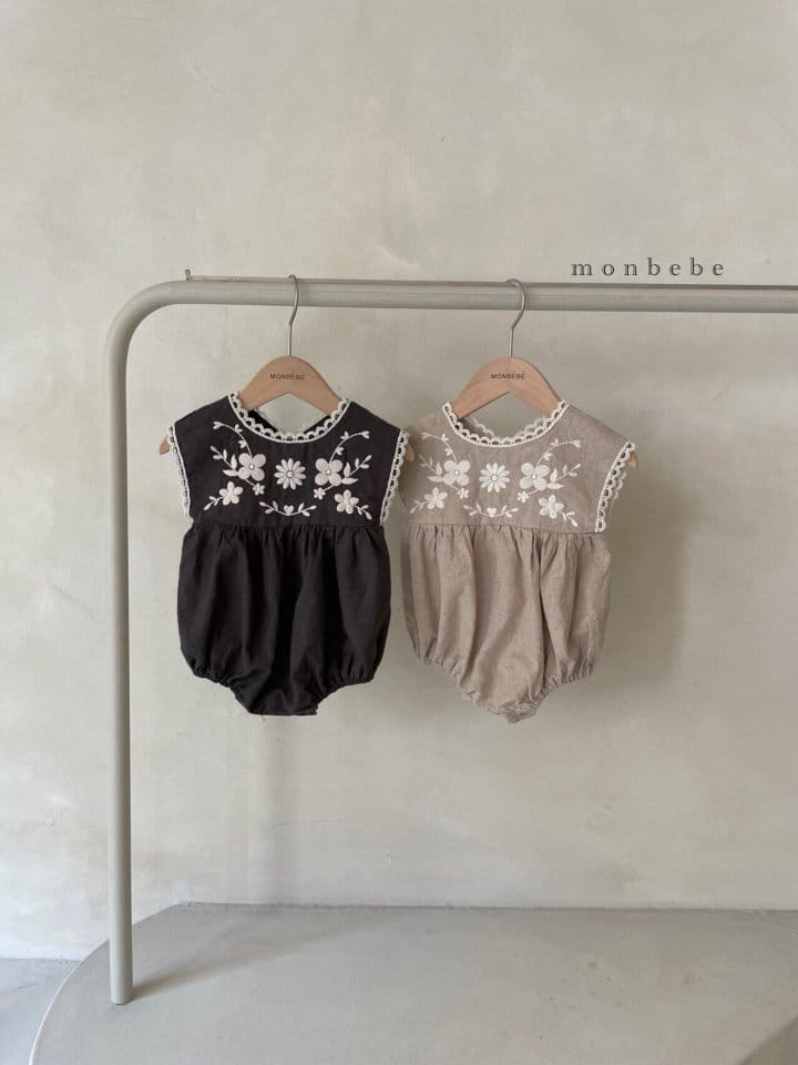 MONBEBE - Korean Children Fashion - #Kfashion4kids - Linen Embroidery Bodysuit - 10