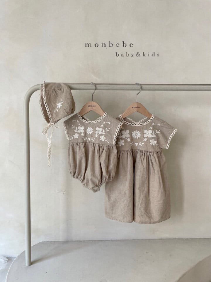 MONBEBE - Korean Children Fashion - #Kfashion4kids - Linen Embroidery Bodysuit - 5