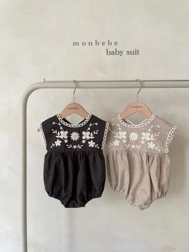 MONBEBE - Korean Children Fashion - #Kfashion4kids - Linen Embroidery Bodysuit - 7