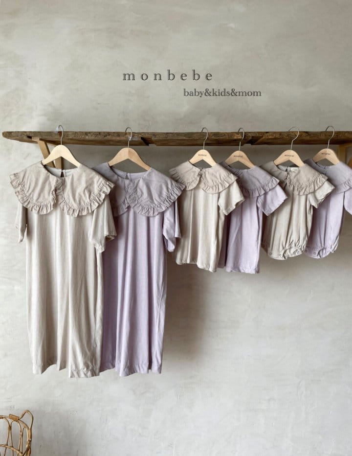 MONBEBE - Korean Children Fashion - #Kfashion4kids - Mom Pigment Frill Collar One-piece - 10