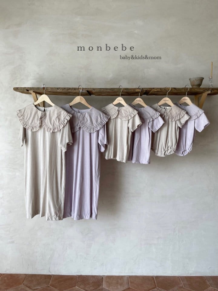 MONBEBE - Korean Children Fashion - #Kfashion4kids - Mom Pigment Frill Collar One-piece - 12
