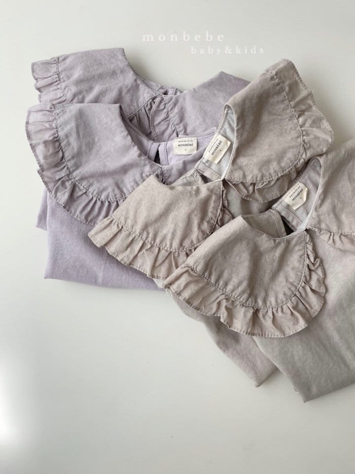 MONBEBE - Korean Children Fashion - #Kfashion4kids - Mom Pigment Frill Collar One-piece - 7