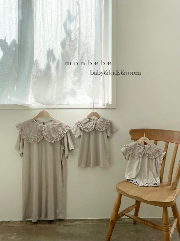 MONBEBE - Korean Children Fashion - #Kfashion4kids - Mom Pigment Frill Collar One-piece - 9