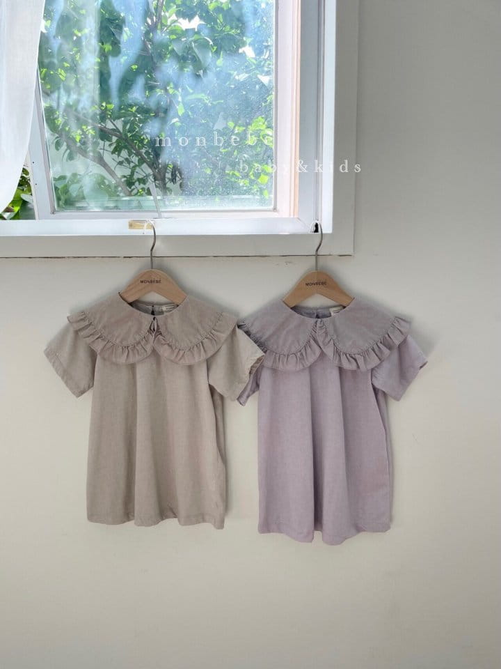 MONBEBE - Korean Children Fashion - #Kfashion4kids - Pigment Frill Collar One-piece - 11