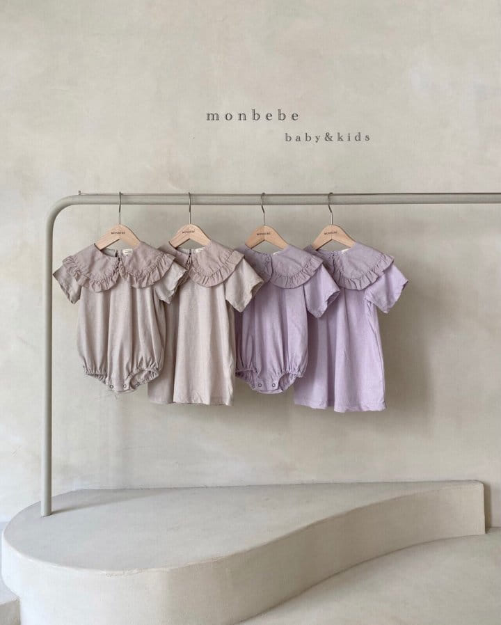 MONBEBE - Korean Children Fashion - #Kfashion4kids - Pigment Frill Collar One-piece - 7