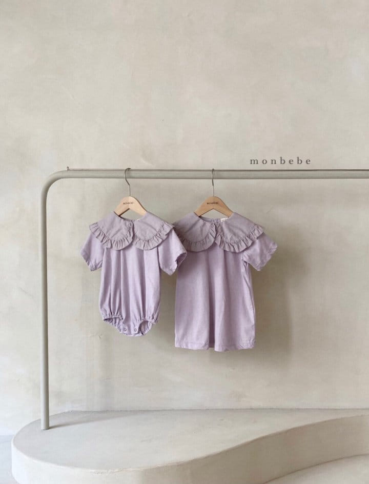 MONBEBE - Korean Children Fashion - #Kfashion4kids - Pigment Frill Collar Bodysuit - 11
