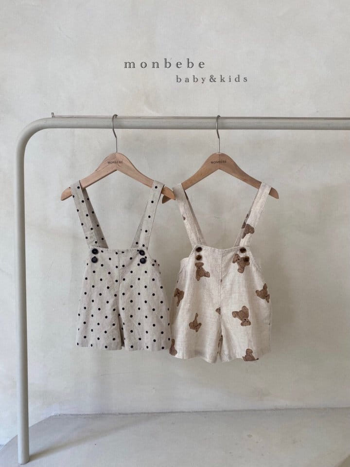 MONBEBE - Korean Children Fashion - #Kfashion4kids - Painting Dungarees Shorts
