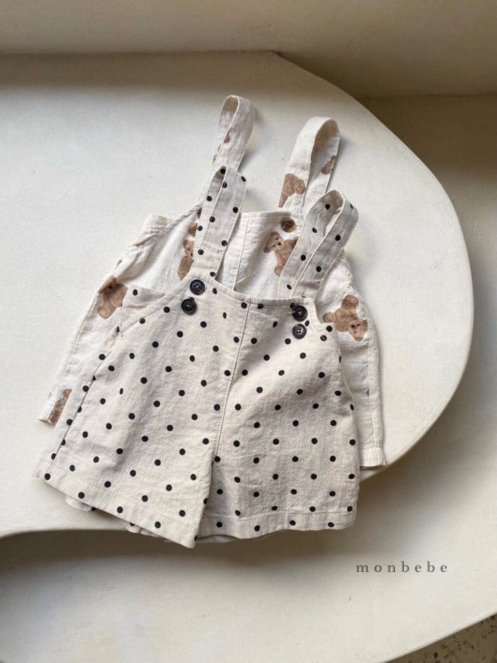 MONBEBE - Korean Children Fashion - #Kfashion4kids - Painting Dungarees Shorts - 2