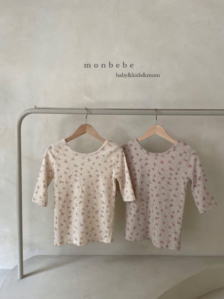 MONBEBE - Korean Children Fashion - #Kfashion4kids - Mom Small Flower Waffle Tee - 10