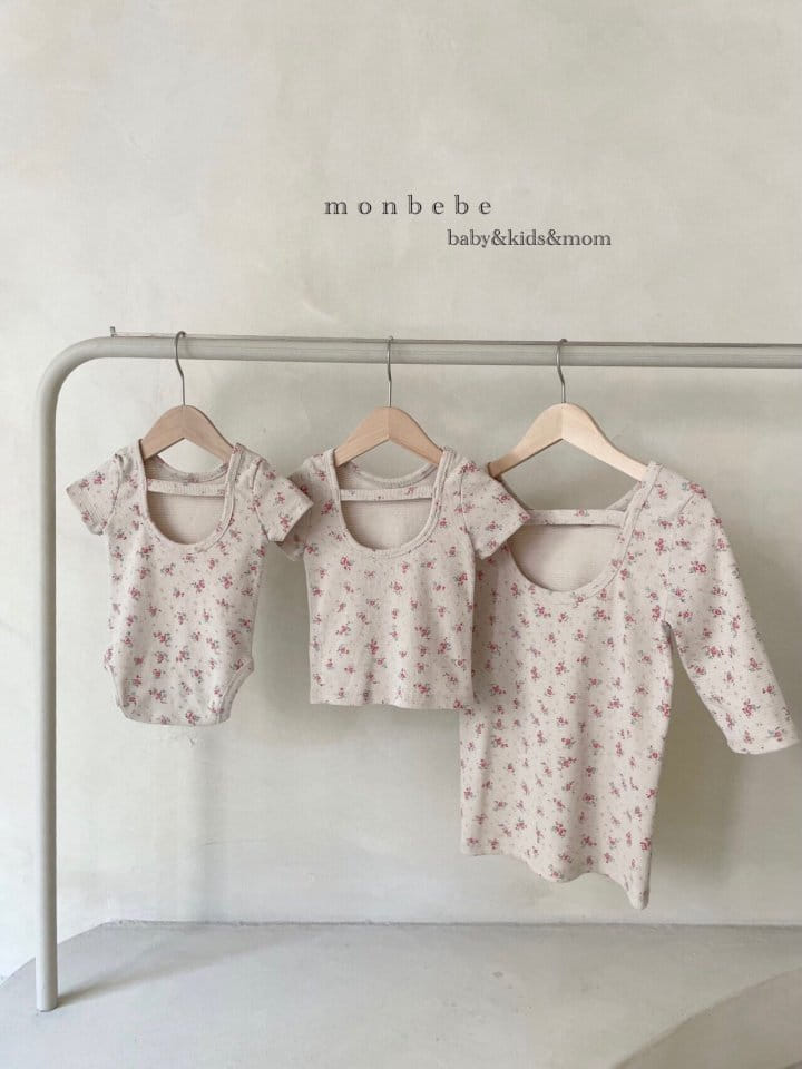 MONBEBE - Korean Children Fashion - #Kfashion4kids - Mom Small Flower Waffle Tee - 6
