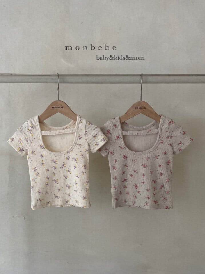 MONBEBE - Korean Children Fashion - #Kfashion4kids - Small Flower Waffle Tee - 7