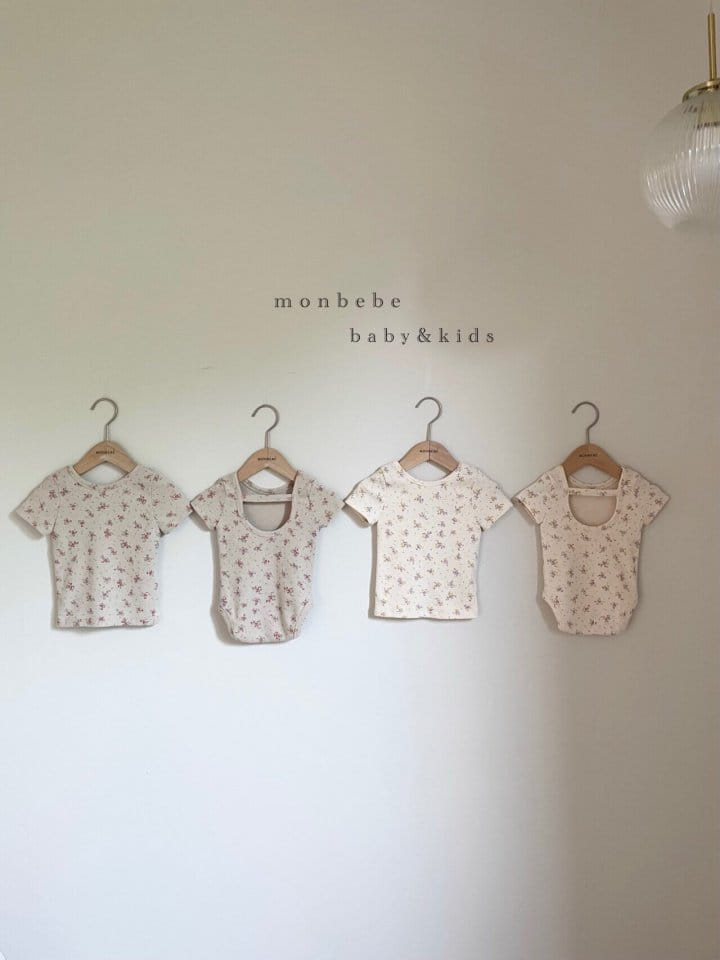MONBEBE - Korean Children Fashion - #Kfashion4kids - Small Flower Waffle Bodysuit - 10