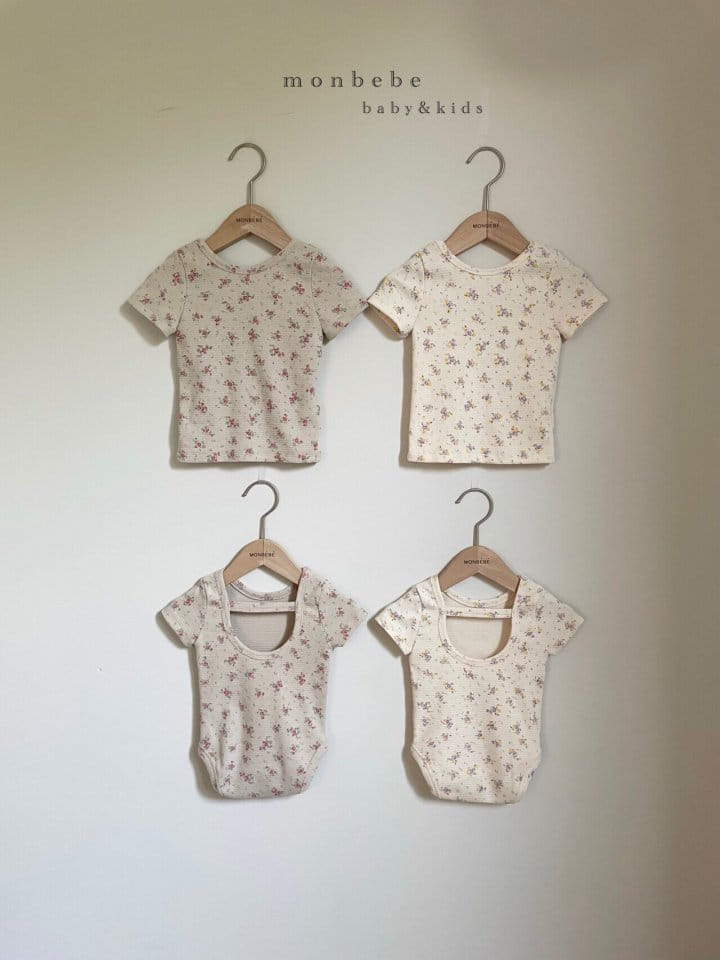 MONBEBE - Korean Children Fashion - #Kfashion4kids - Small Flower Waffle Bodysuit - 11