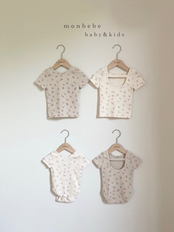 MONBEBE - Korean Children Fashion - #Kfashion4kids - Small Flower Waffle Bodysuit - 12