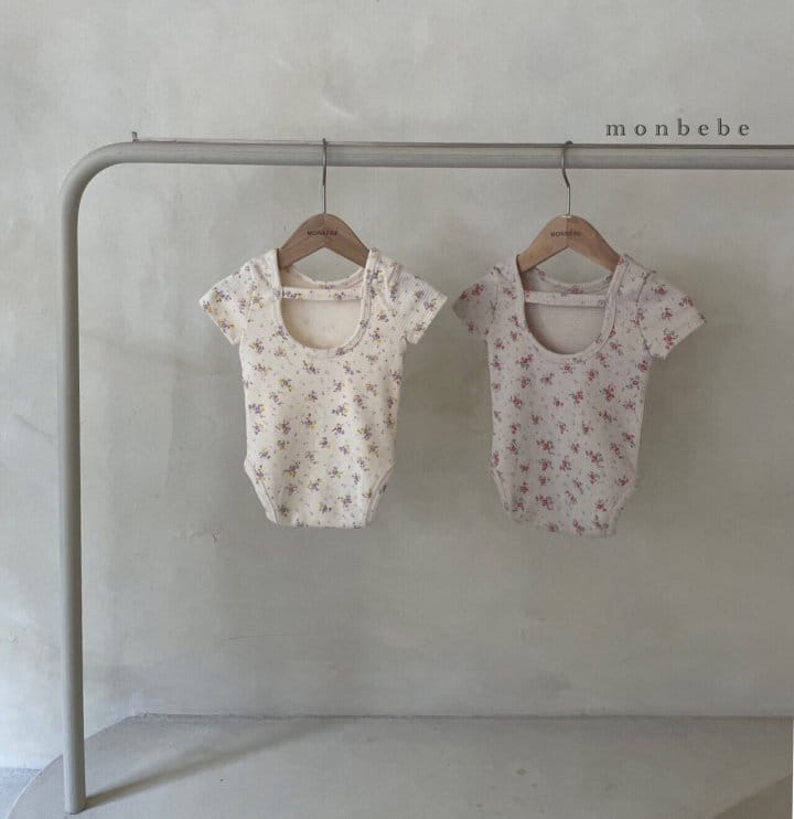MONBEBE - Korean Children Fashion - #Kfashion4kids - Small Flower Waffle Bodysuit - 2