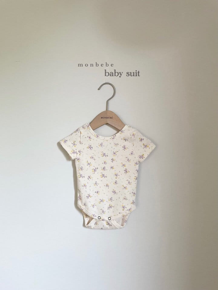 MONBEBE - Korean Children Fashion - #Kfashion4kids - Small Flower Waffle Bodysuit - 7