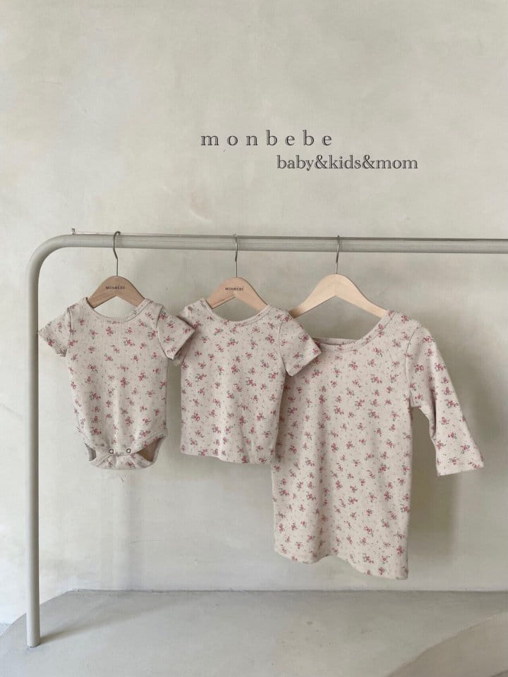 MONBEBE - Korean Children Fashion - #Kfashion4kids - Small Flower Waffle Bodysuit - 8