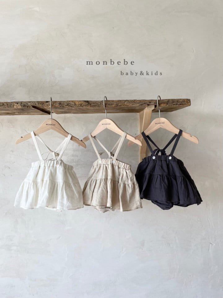MONBEBE - Korean Children Fashion - #Kfashion4kids - Linen Cancan Dungarees - 4